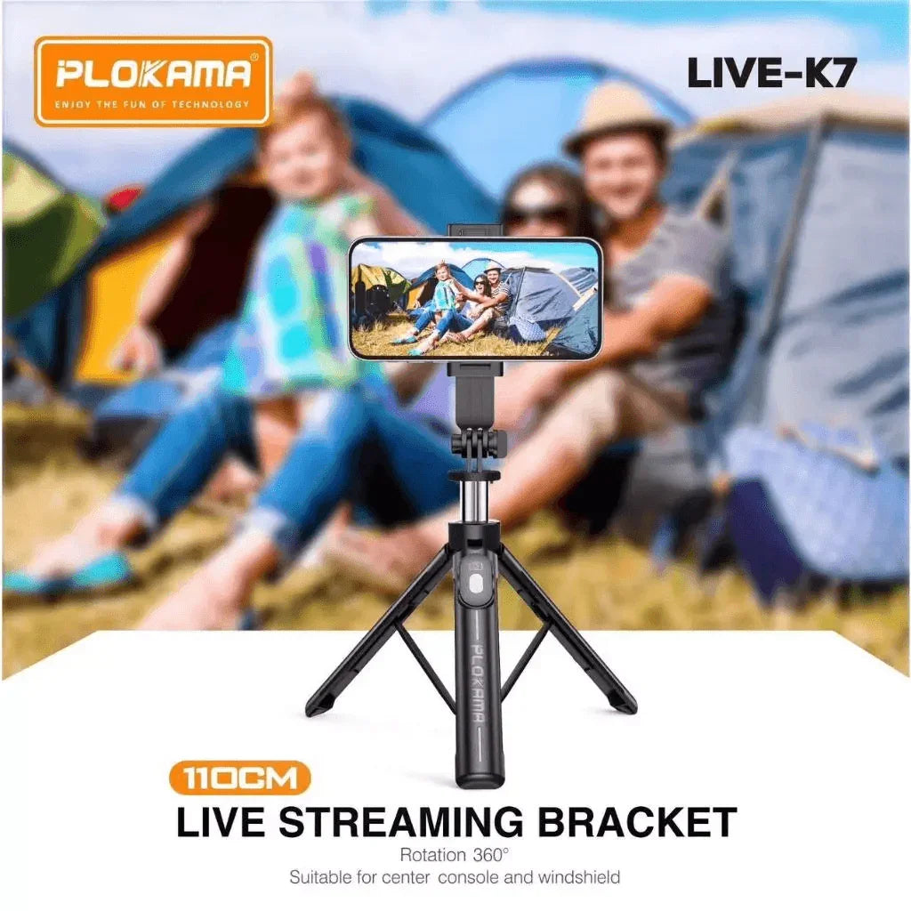 Plokama Live Streaming Bracket Tripod & Wireless Selfie Stick - K7