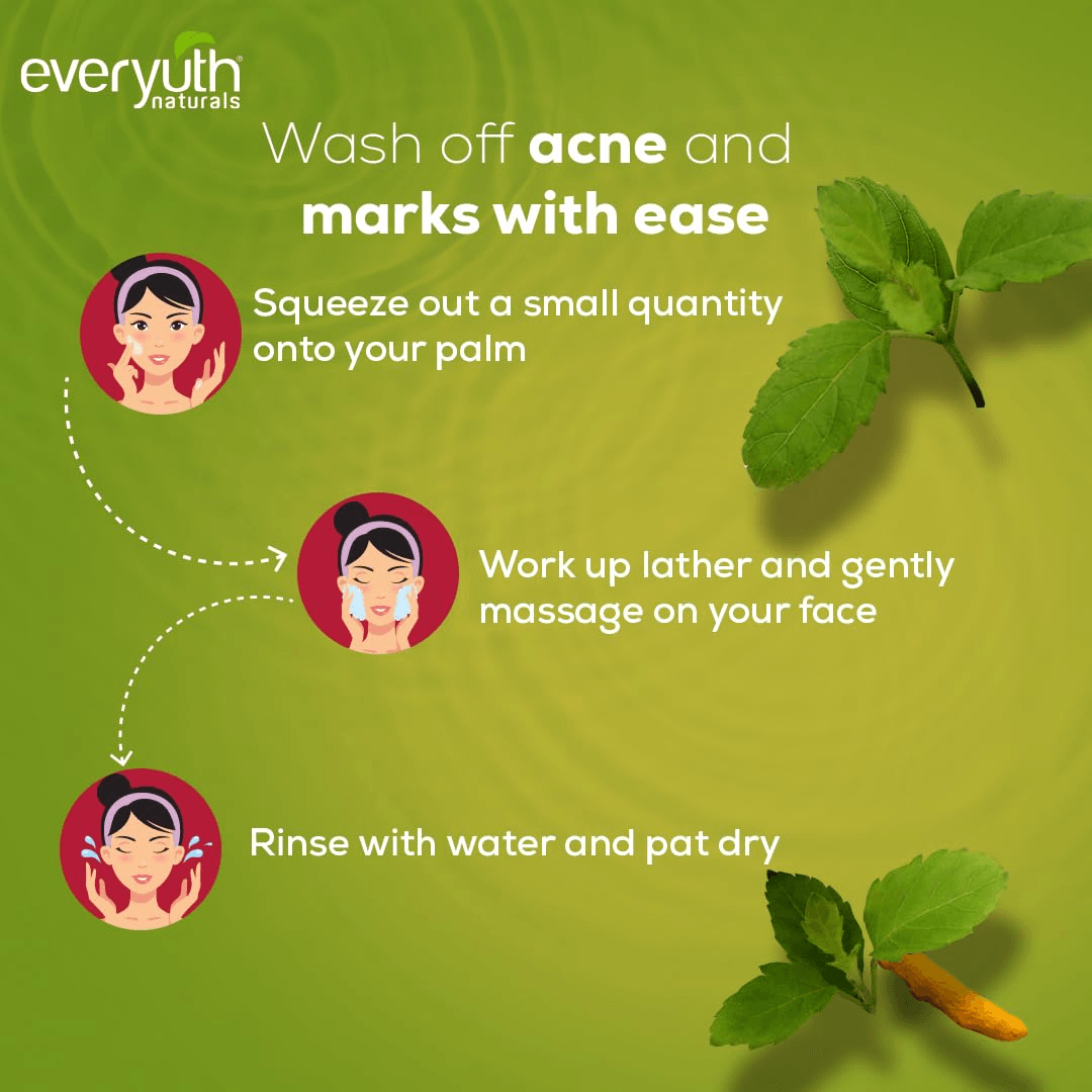 Everyuth Naturals Lemon & Cherry + Tulsi Turmeric Face Wash - 2 × 150g