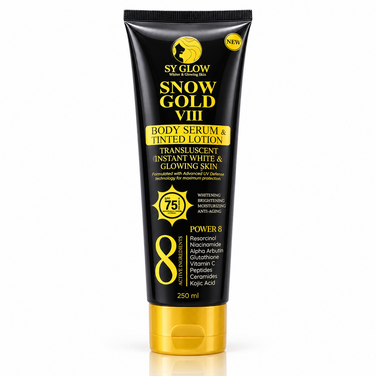 SY Glow Snow Gold VIII Body Serum & Tinted Lotion - 250ml