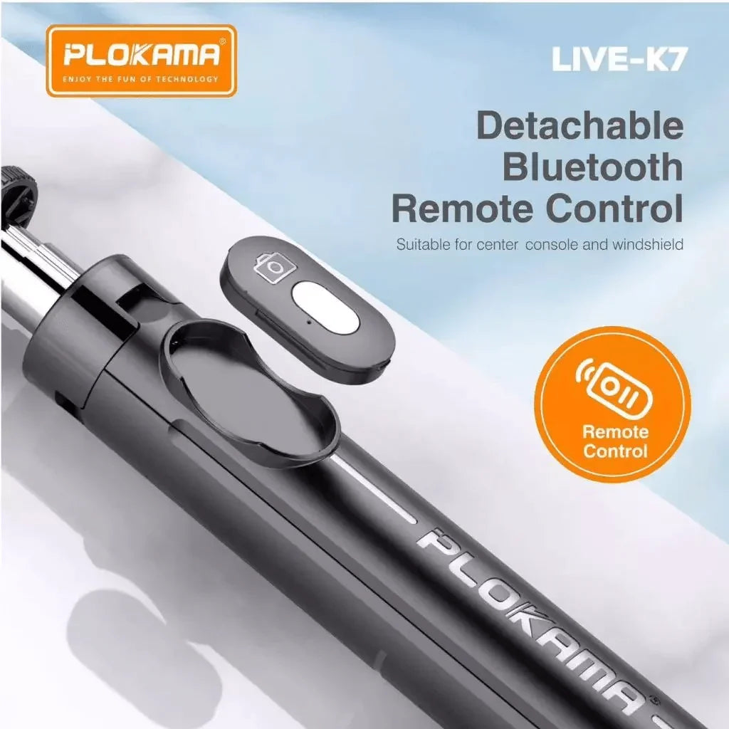 Plokama Live Streaming Bracket Tripod & Wireless Selfie Stick - K7