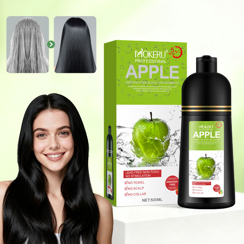 Mokeru Protein Queen Apple Hair Color Shampoo - 500ml (Natural Black 2.0)