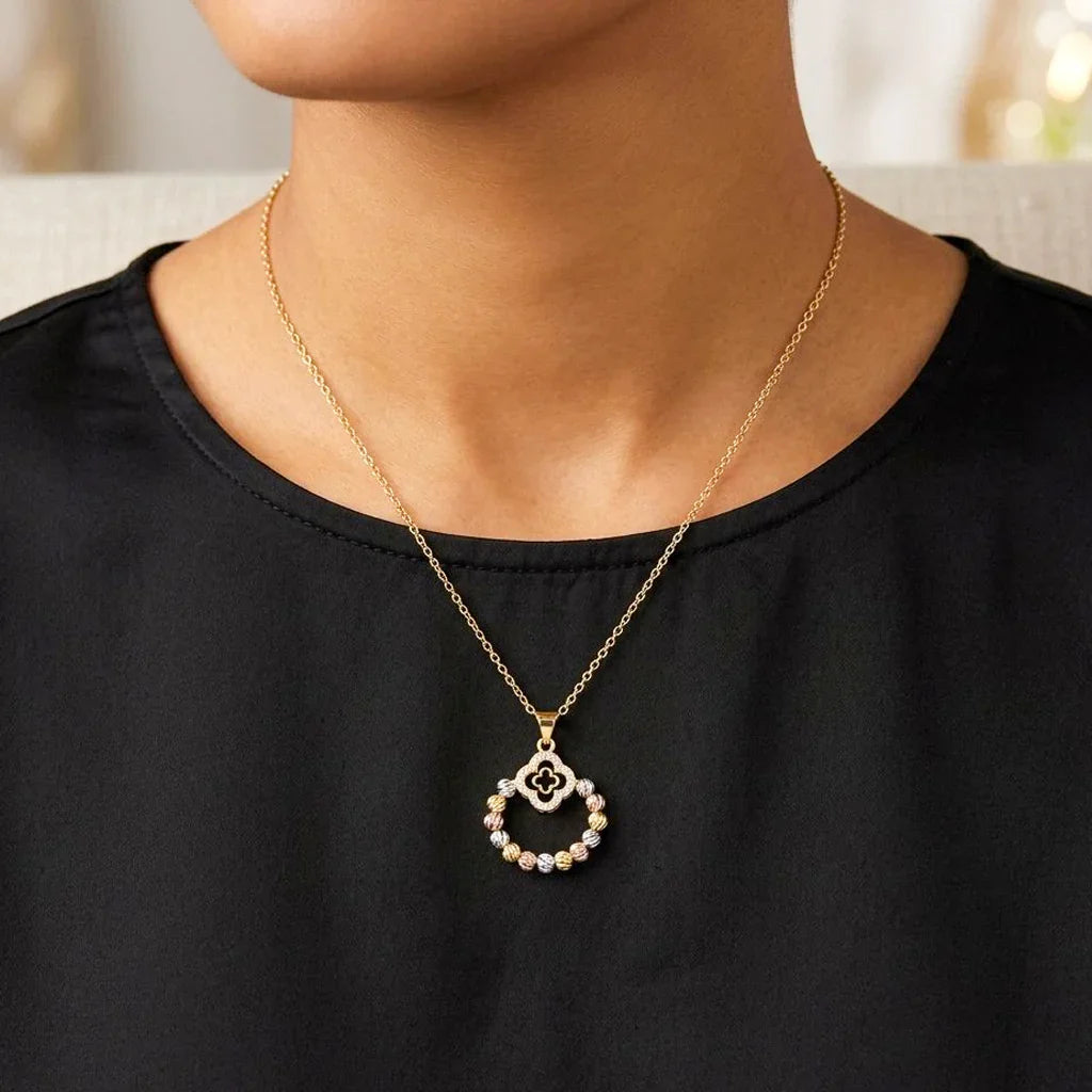 Unique Design Golden Stainless Steel Necklace with pendant - FJ4234