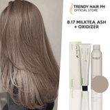 Bremod Performance 8.17 Milk Tea Ash Hair Color + Oxidant Cream 12% - 100ml+100ml