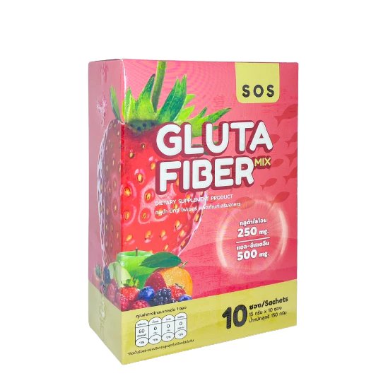 SOS Gluta Fiber Mix Juice - 15g × 10 Sachets Thailand