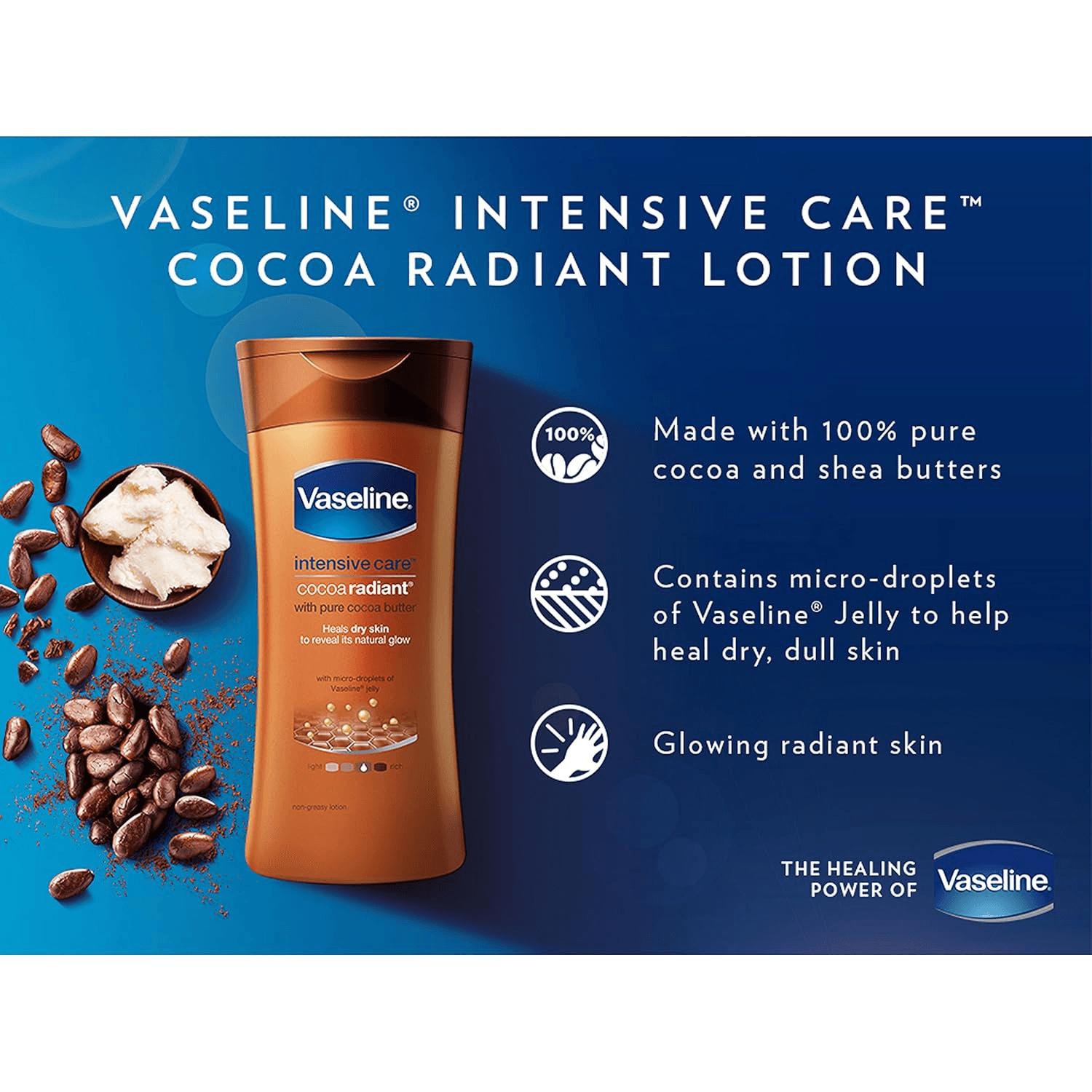 Vaseline Body Lotion Cocoa Radiant Intensive Care -  400ml