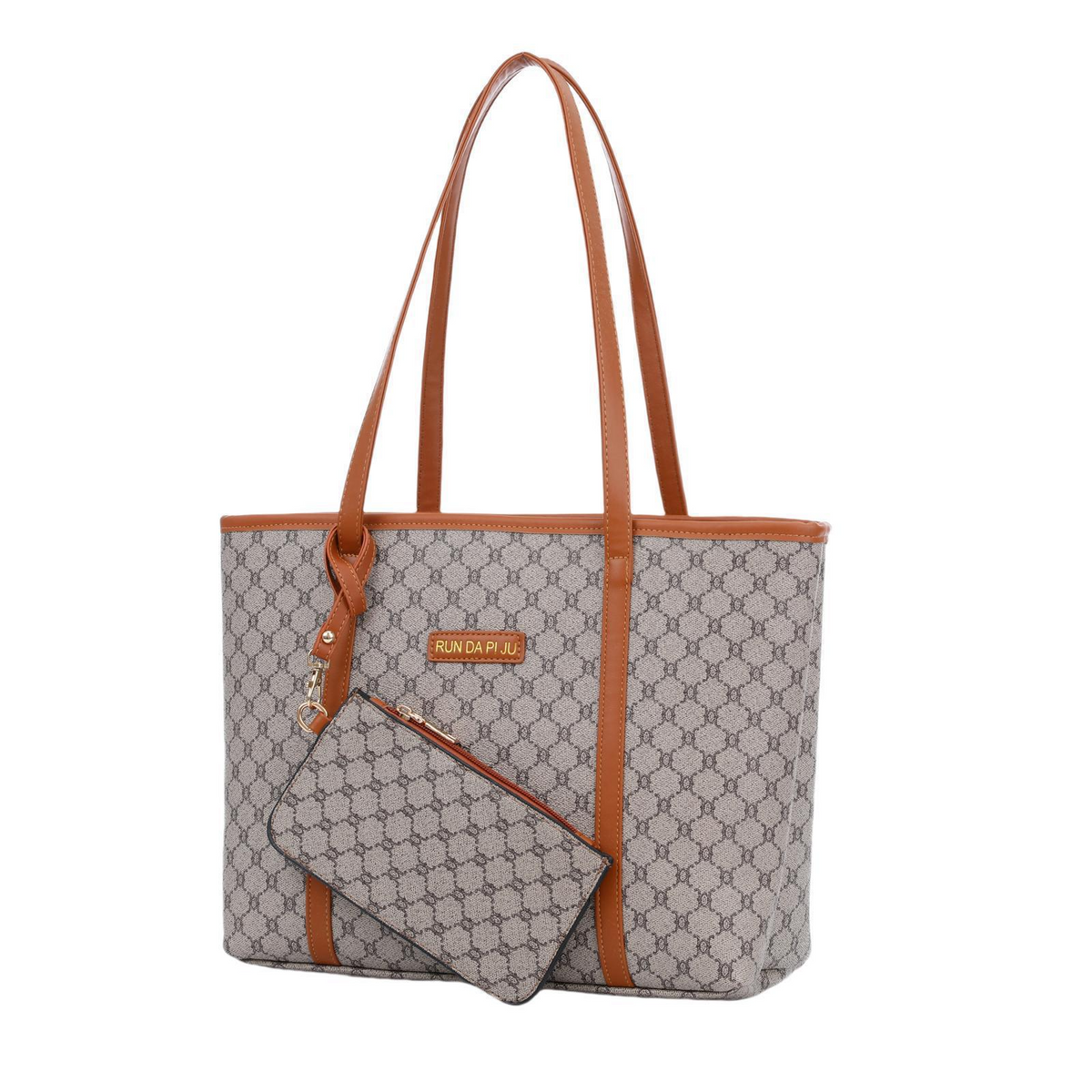 Women's Vintage Pattern Large Tote Bag With Small Purse - 9024#