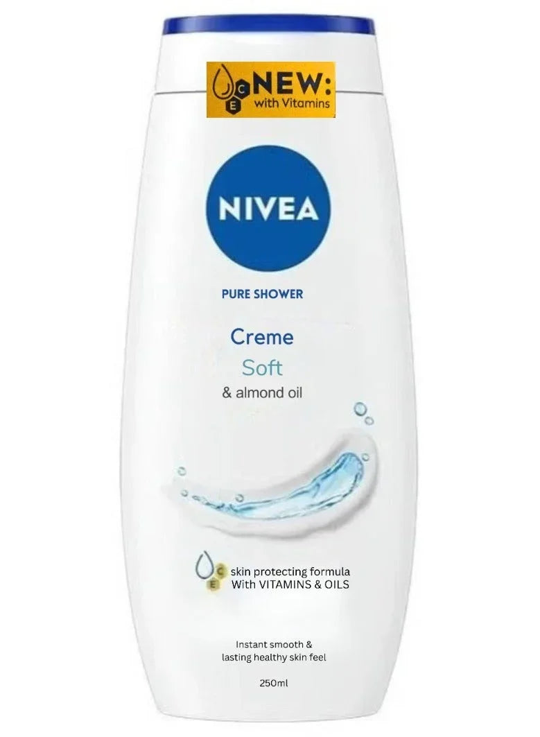 Nivea Pure Shower Cream Soft & Almond Oil - 250ml