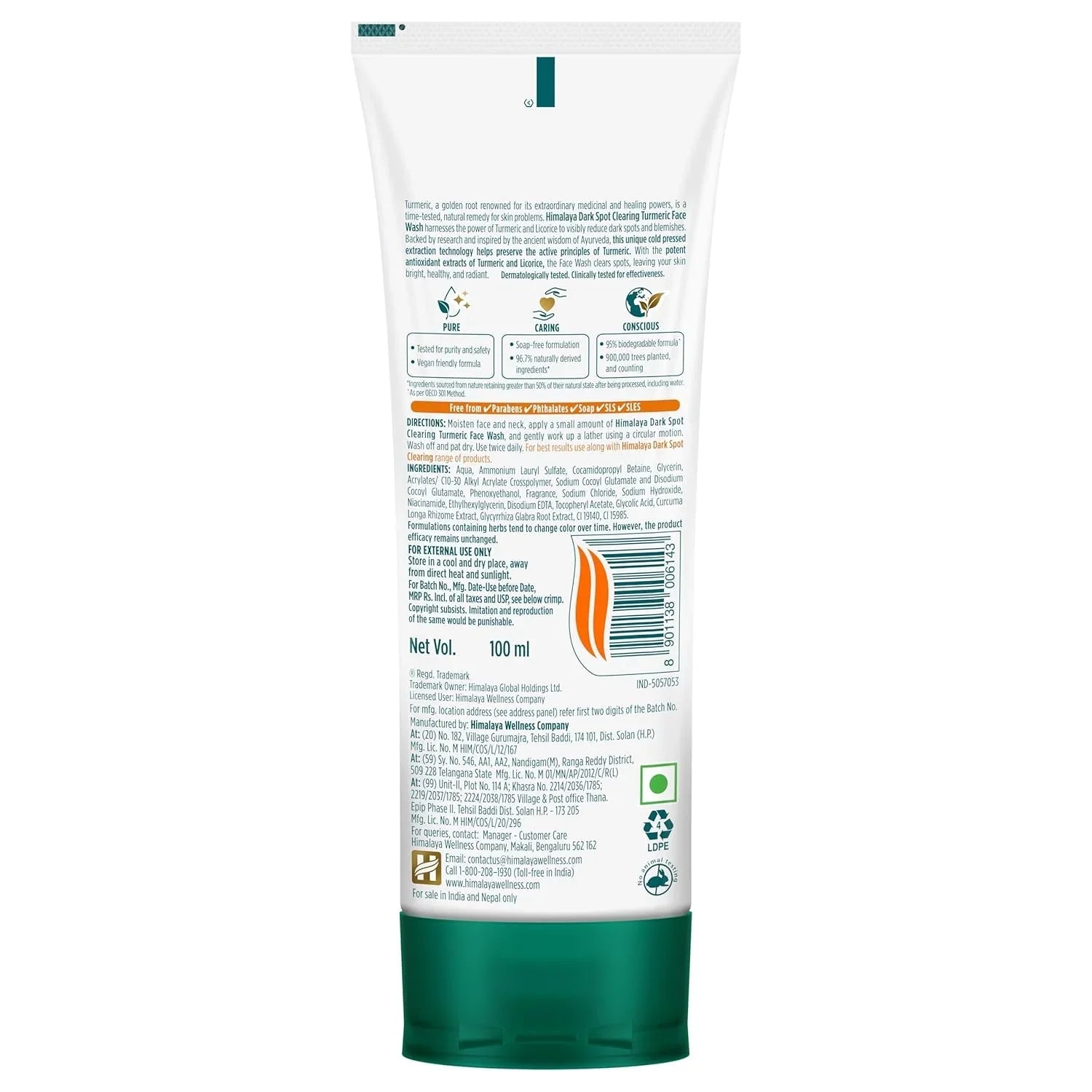 Himalaya Dark Spot Clearing Turmeric Face Wash - 100ml