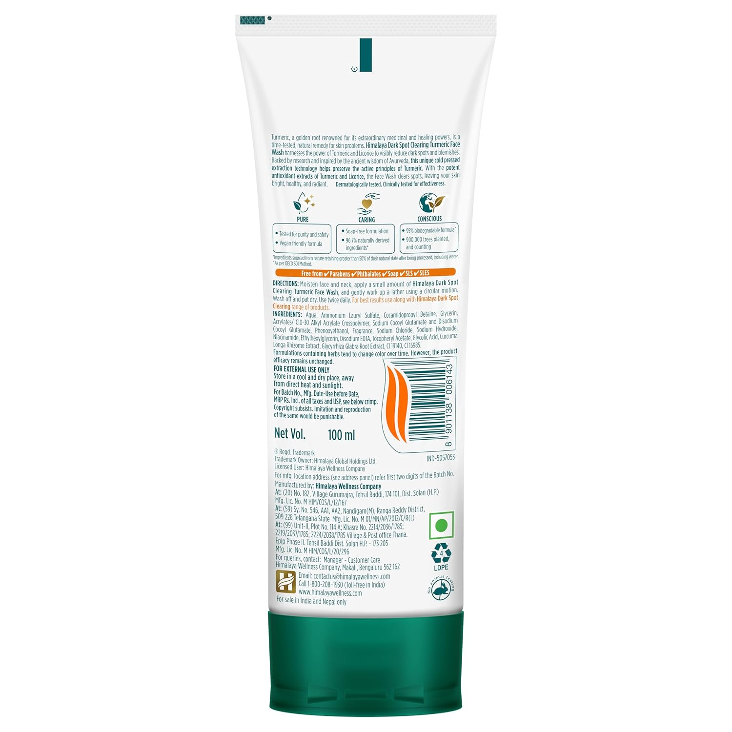 Himalaya Dark Spot Clearing Turmeric Face Wash - 100ml