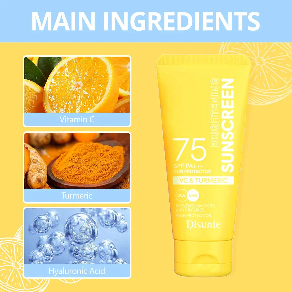Disua Sunscreen Disunie VC & Turmeric Brightening Sunscreen SPF75 PA+++ - 60g – Moon Kuwait