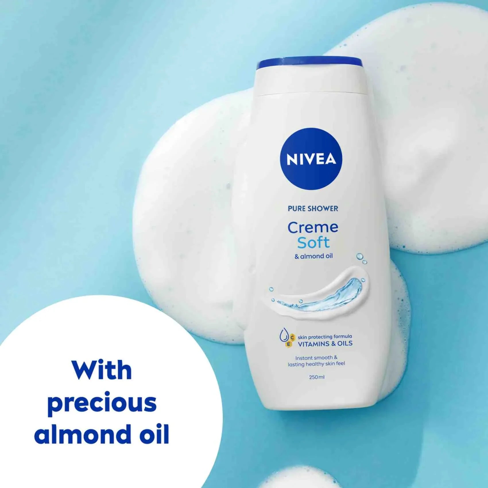 Nivea Pure Shower Cream Soft & Almond Oil - 250ml