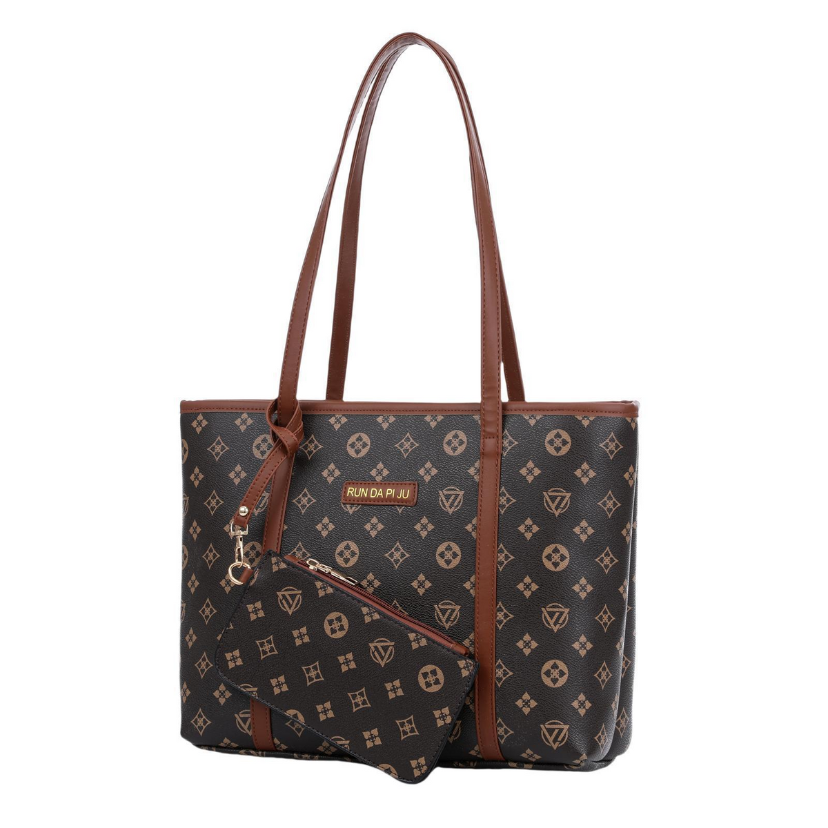 Women's Vintage Pattern Large Tote Bag With Small Purse - 9022#