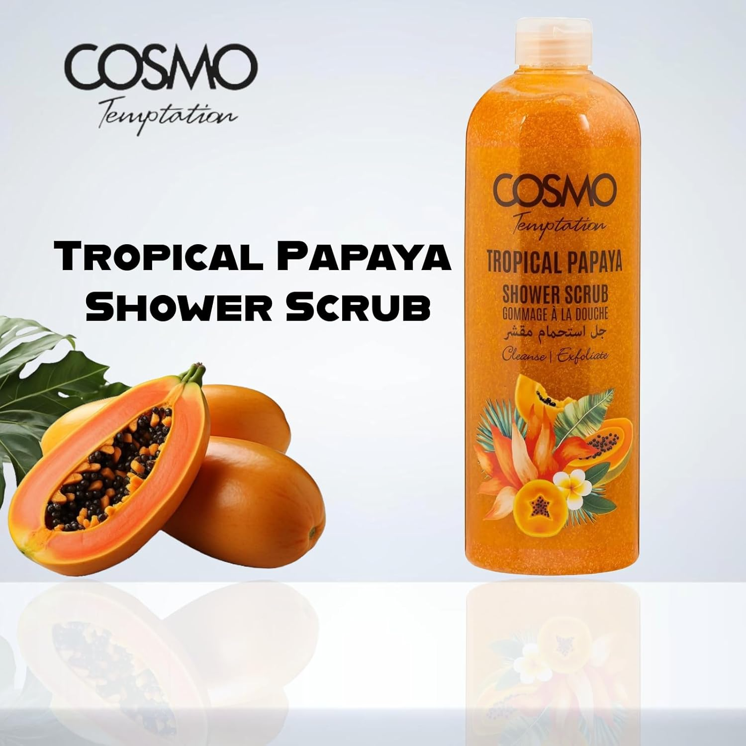Cosmo Temptation Tropical Papaya Shower Scrub - 1000ml