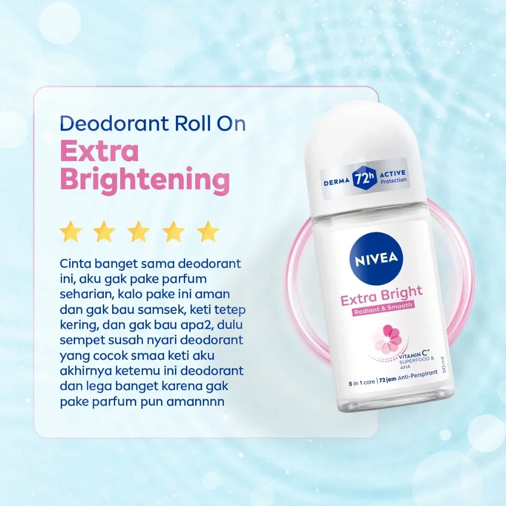 Nivea Extra Bright Radiant & Smooth Deodorant Roll-On - 50ml