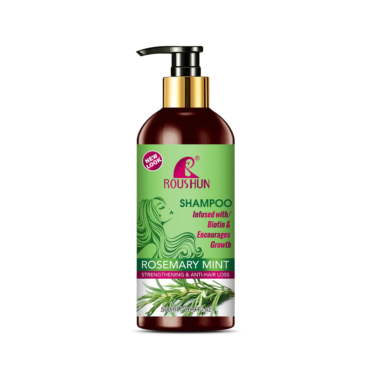 Roushun Rosemary Mint Strenghtening & Anti-Hair Loss Shampoo - 500ml