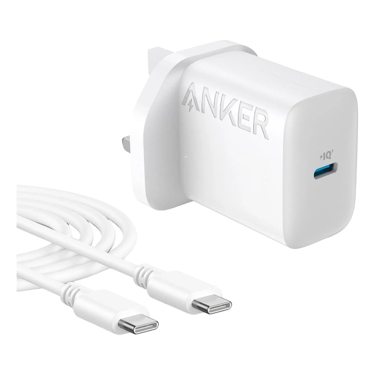 شاحن أنكر أصلي 20 واط عالي السرعة USB-C مع كابل USB-C
