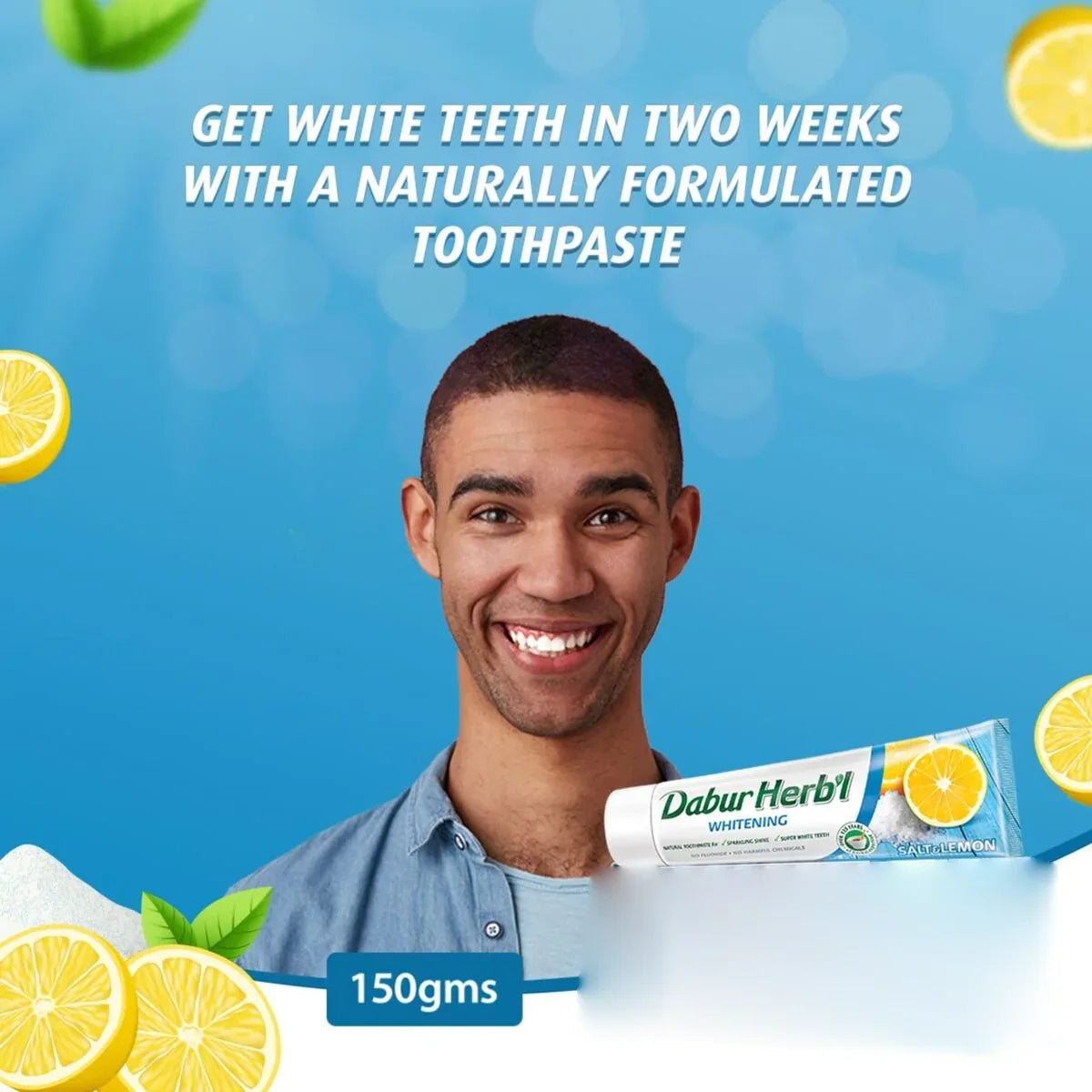 Dabur Herbal Brightening Salt & Lemon Toothpaste - 150g