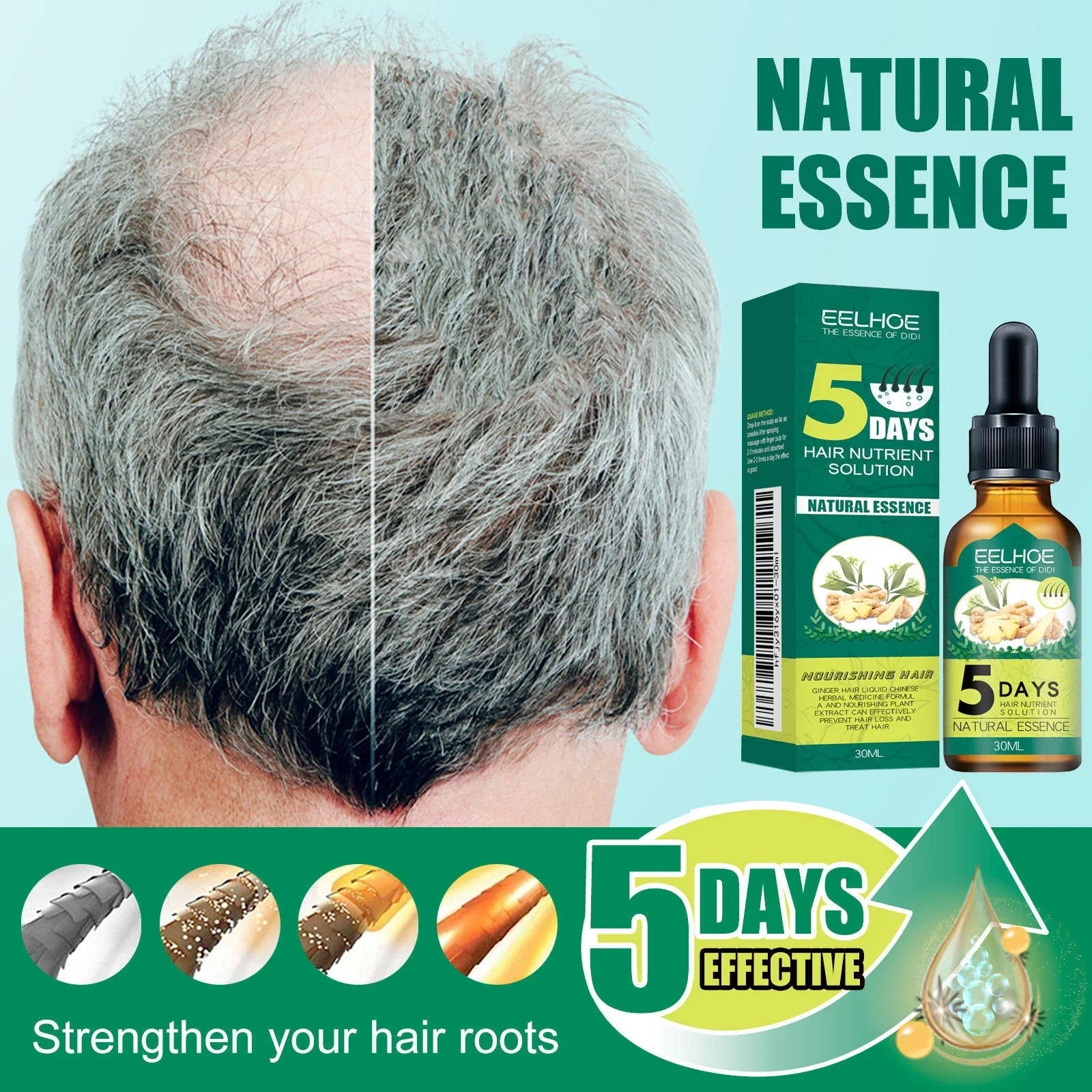 EELHOE 5 Days Hair Nutrient Solution Natural Essence - 30ml