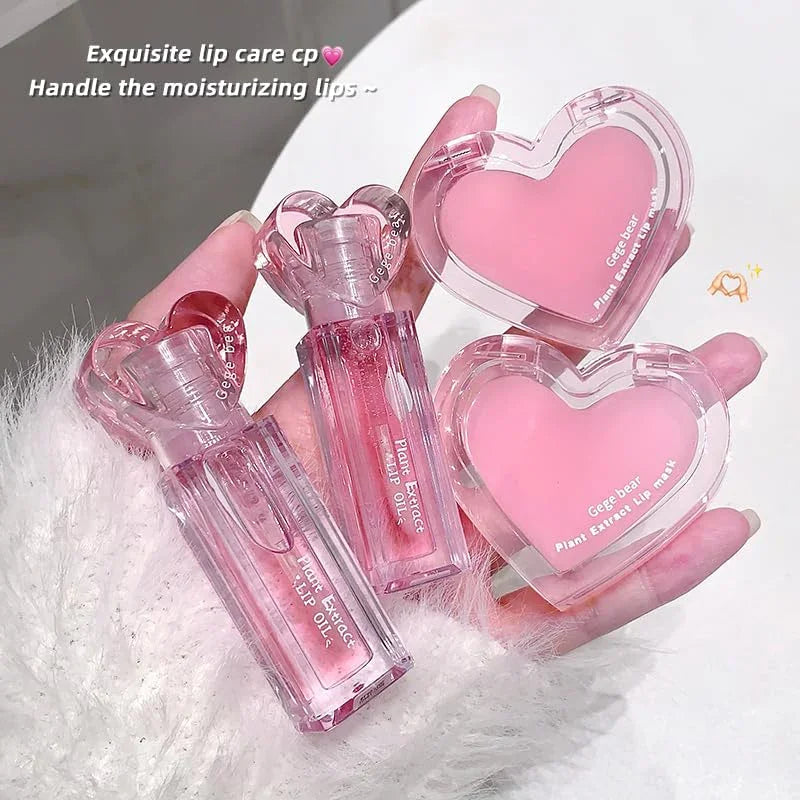Gege Bear Plant Extract Lip Care Set Lip Mask & Lip Oil