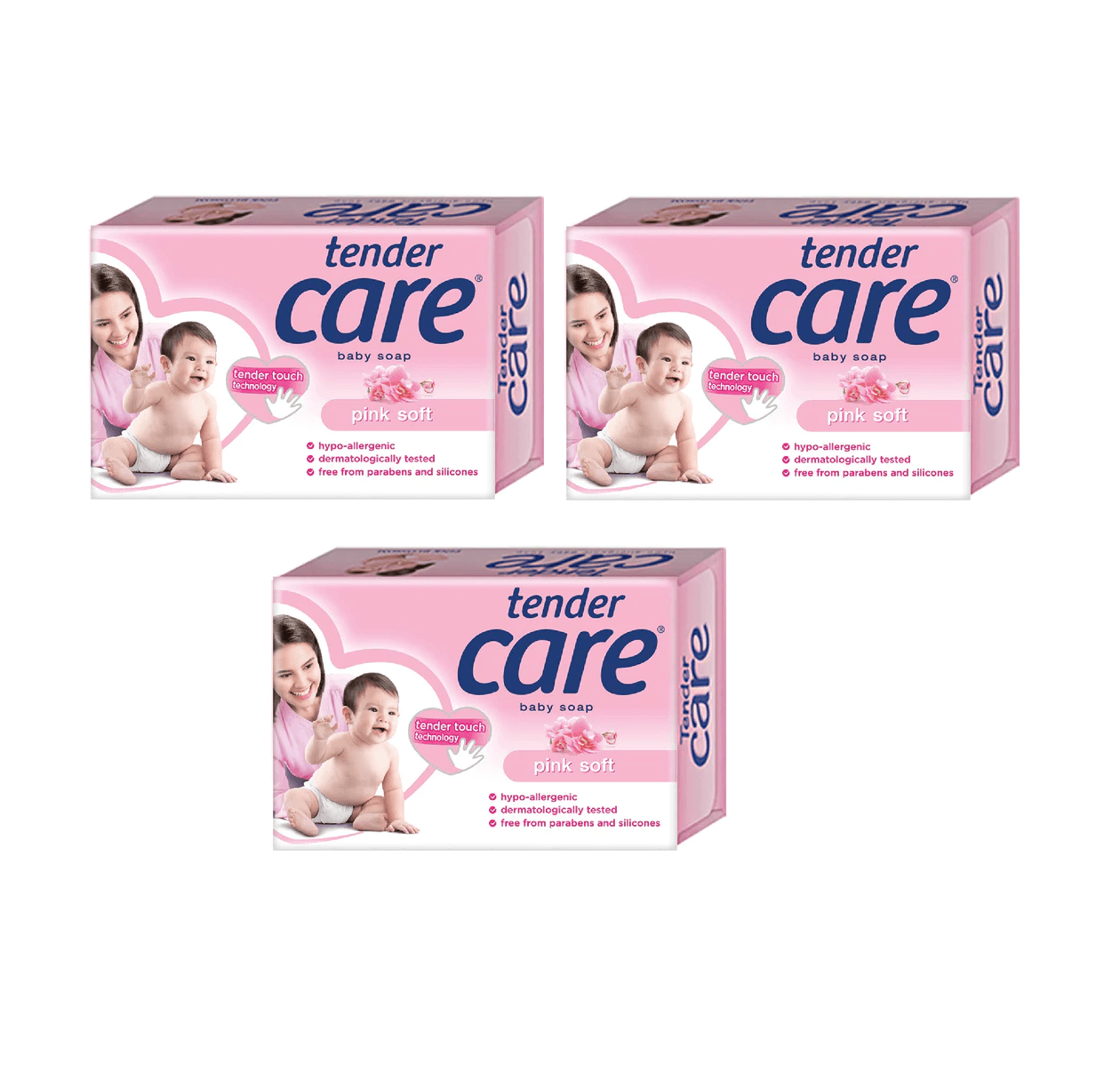 Tender Care Pink Soft Baby Soap - 115g × 3 Pcs