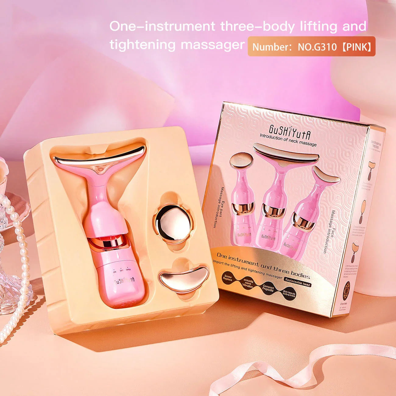 Gushiyuta Portable 3 in 1 Neck Facial Massager - G310