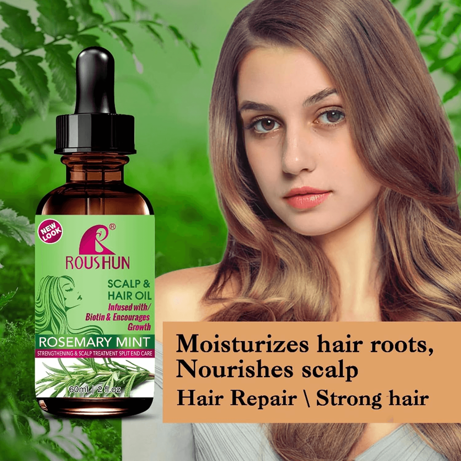 Roushun Rosemary Mint Hair Growth Oil - 60ml