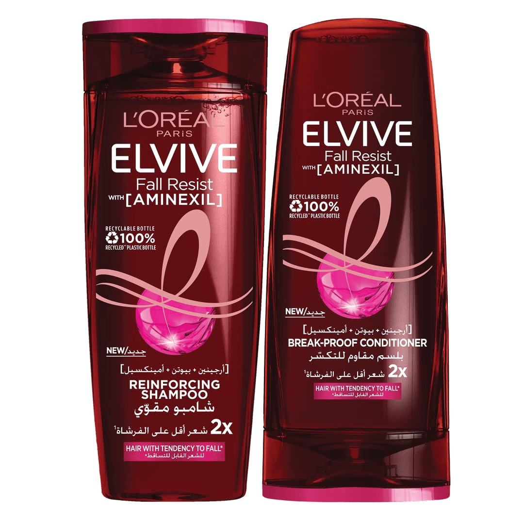 L'Oreal Paris Elvive Fall Resist Reinforcing Shampoo + Conditioner - 400ml + 360ml