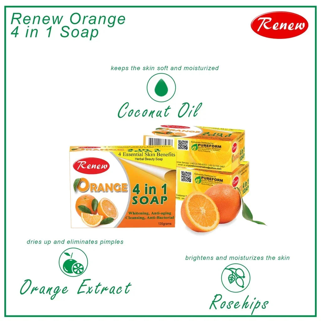 Renew Placenta Orange 4 in 1 Soap - 135g