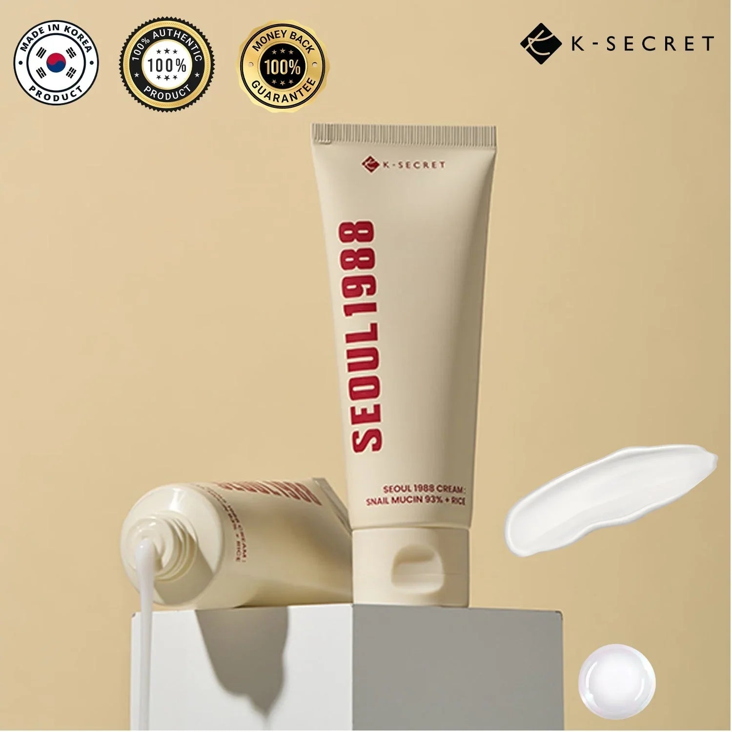 K-Secret Seoul 1988 Cream Snail Mucin 93% + Rice - 100ml