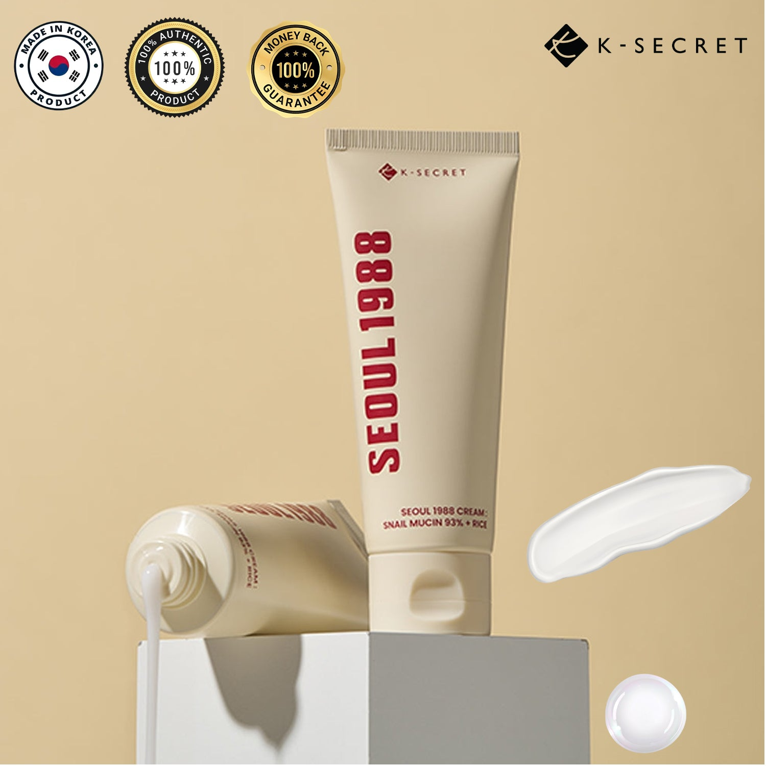 K-Secret Seoul 1988 Cream Snail Mucin 93% + Rice - 100ml