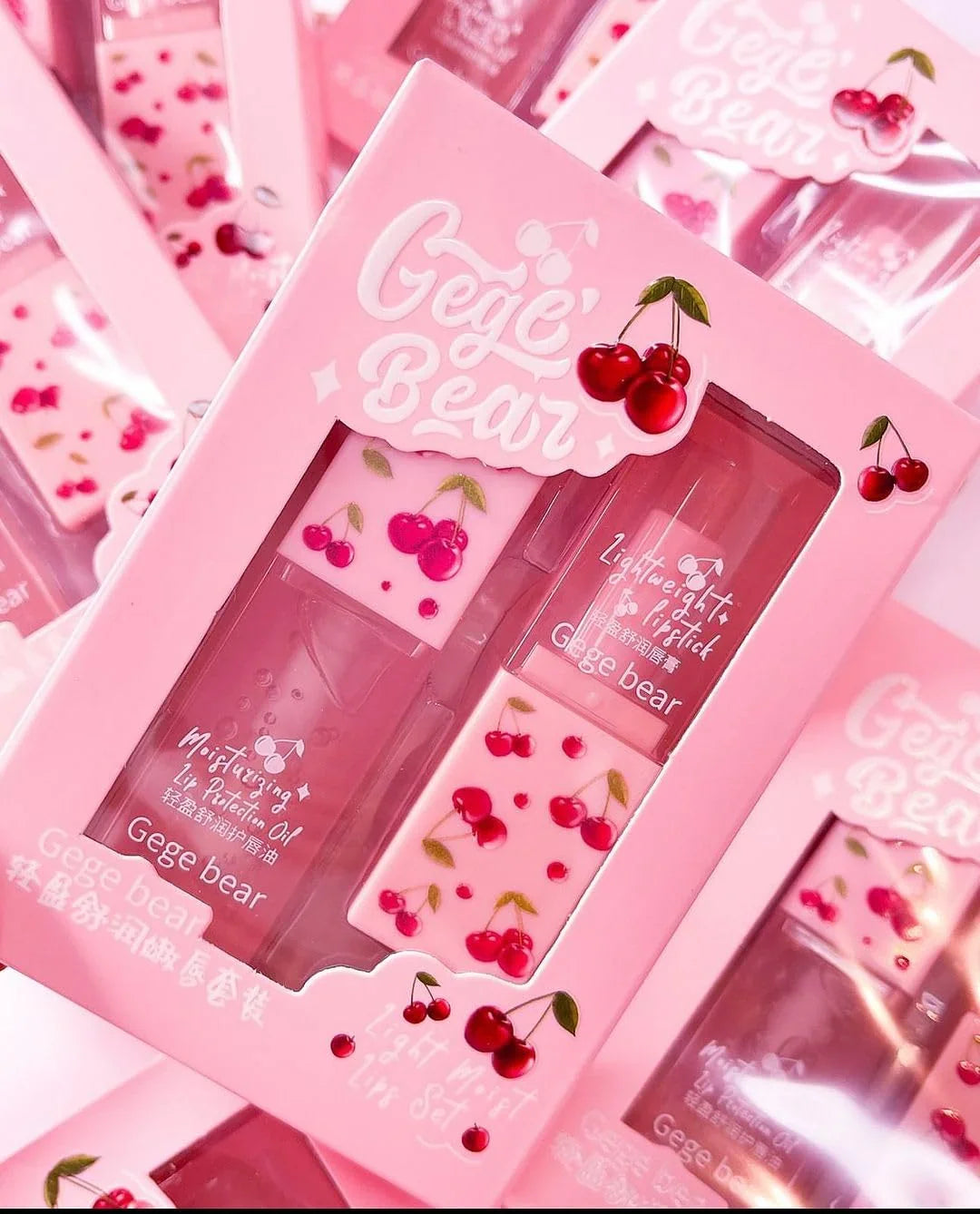 Gege Bear Light Moisturizing Cherry Lip Set