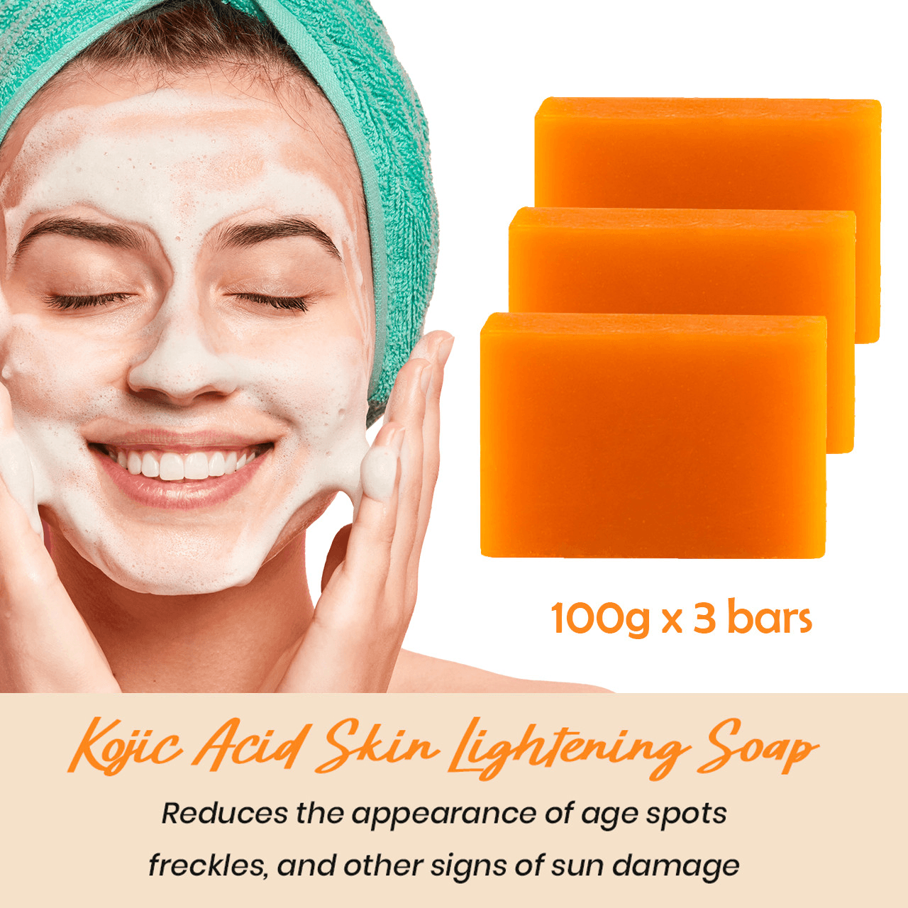 Kojie San Skin Lightening Kojic Acid Soap 3 Bars 100gm × 2 Pcs (Offer)