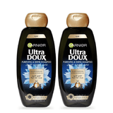 Garnier Ultra Doux Black Charcoal & Nigella Seed Oil Shampoo - 2Pcs × 400ml