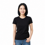 Women's Round Neck Plain T-Shirt 1030#