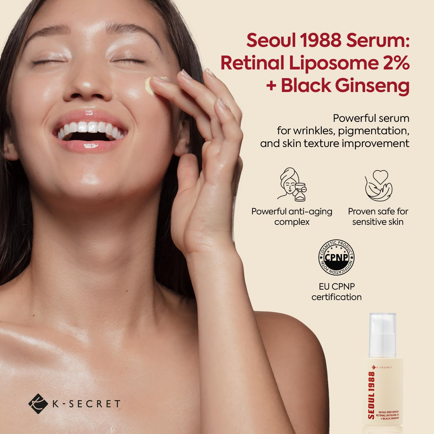 K-Secret Seoul 1988 Serum Retinal Liposome 2% + Black Ginseng - 30ml