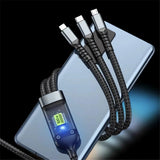 Transparent Chip 100W 3 In 1 Fast Charging Cable