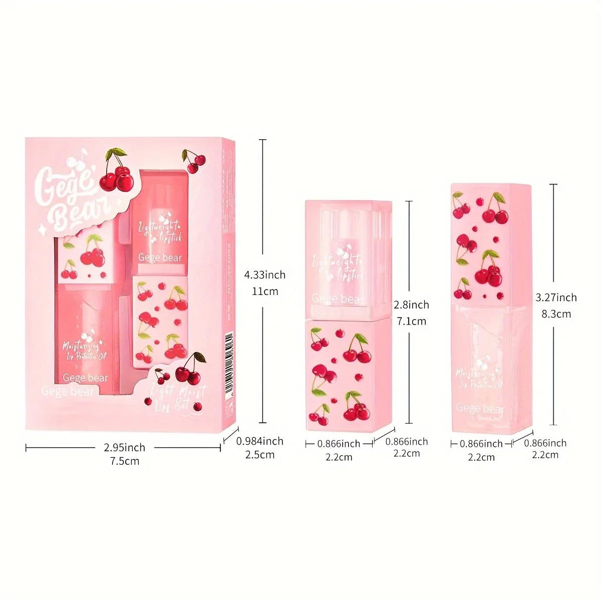 Gege Bear Light Moisturizing Cherry Lip Set