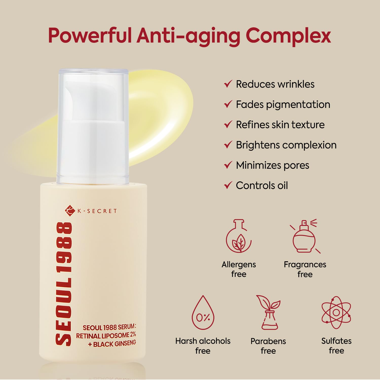 K-Secret Seoul 1988 Serum Retinal Liposome 2% + Black Ginseng - 30ml