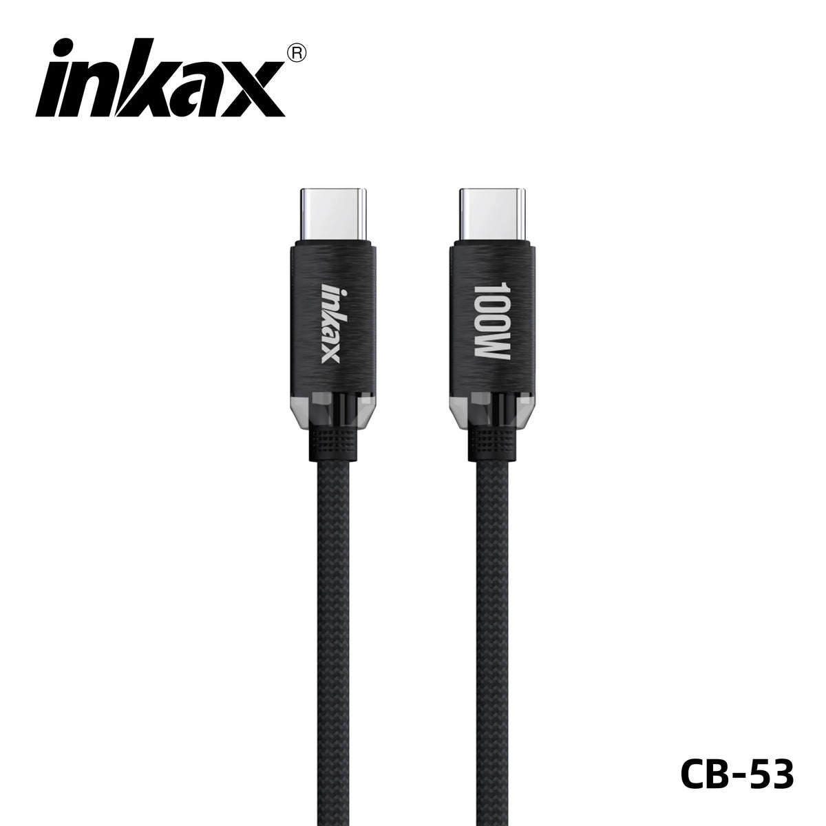 inkax كابل بيانات شحن سريع تايب سي إلى تايب سي 100 واط CB-53