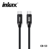 inkax كابل بيانات شحن سريع تايب سي إلى تايب سي 100 واط CB-53