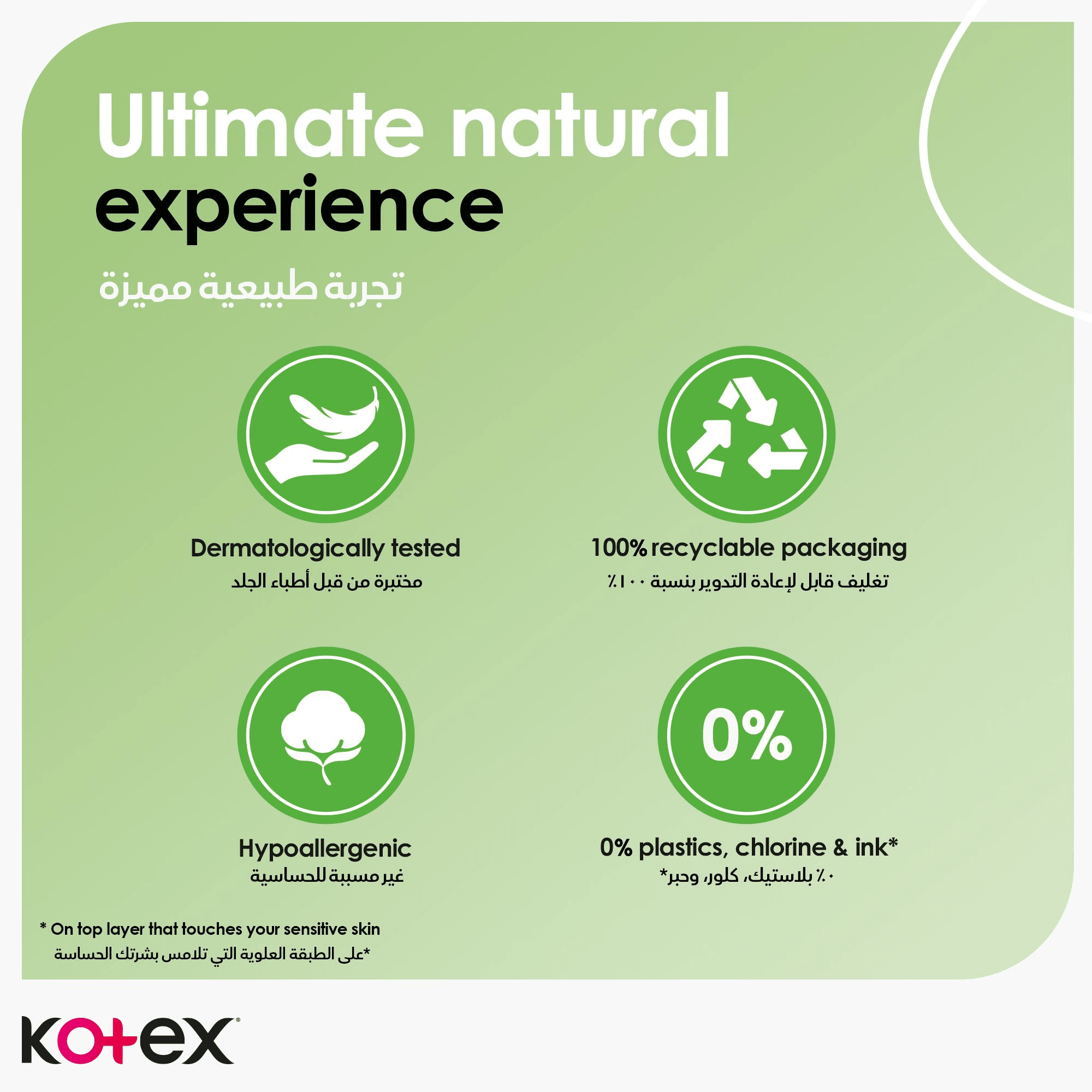 Kotex Natural Maxi Protect 100% Cotton Pad With Wings - 50 Pads
