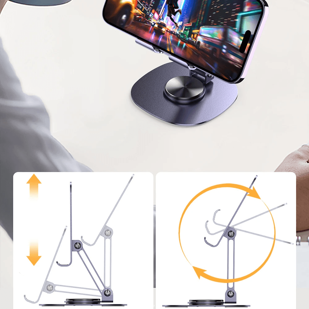 Carbon Steel Universal Rotatable Folding Phone Holder - K72