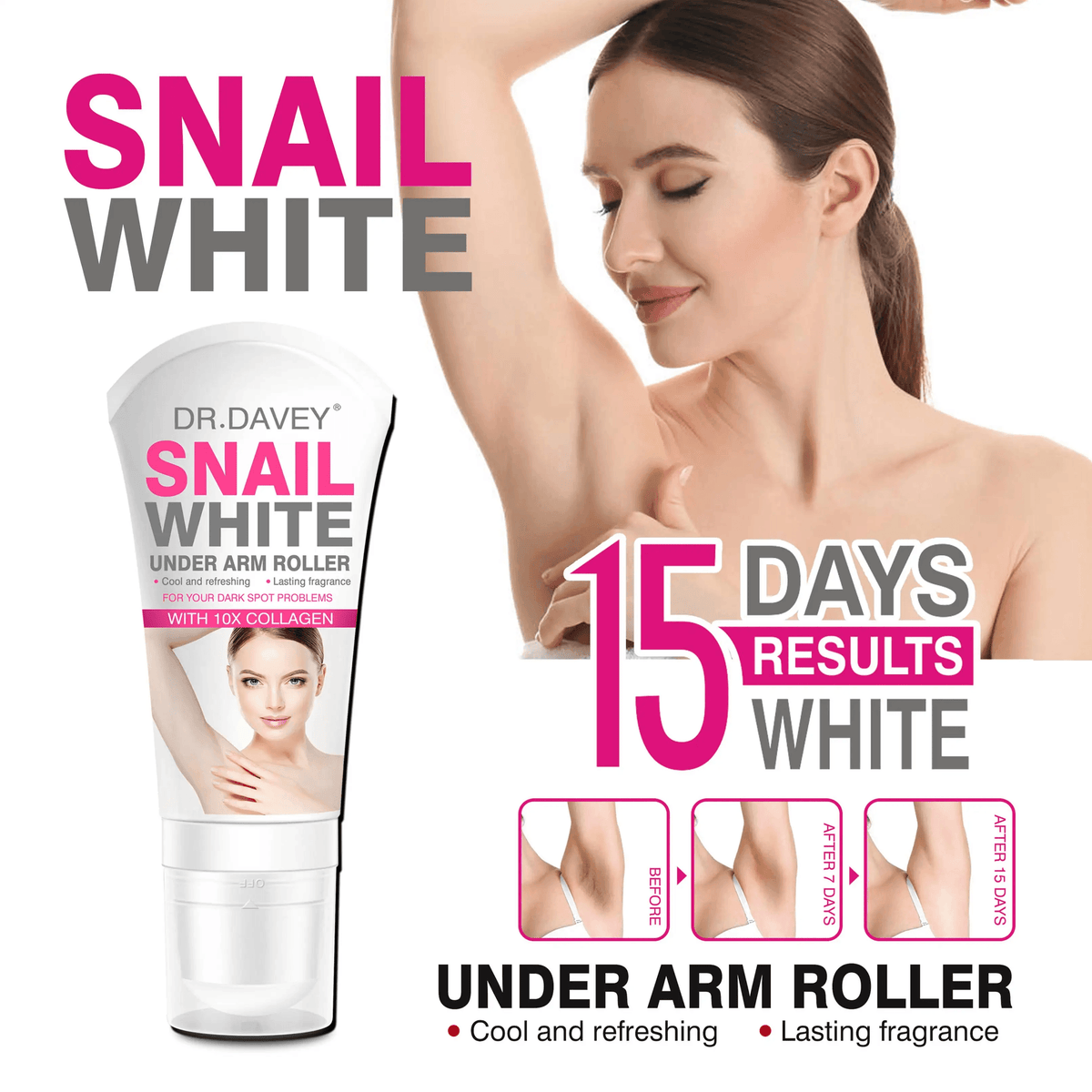 Dr. Davey Snail White Underarm Roll-On - 100ml - Pinoyhyper