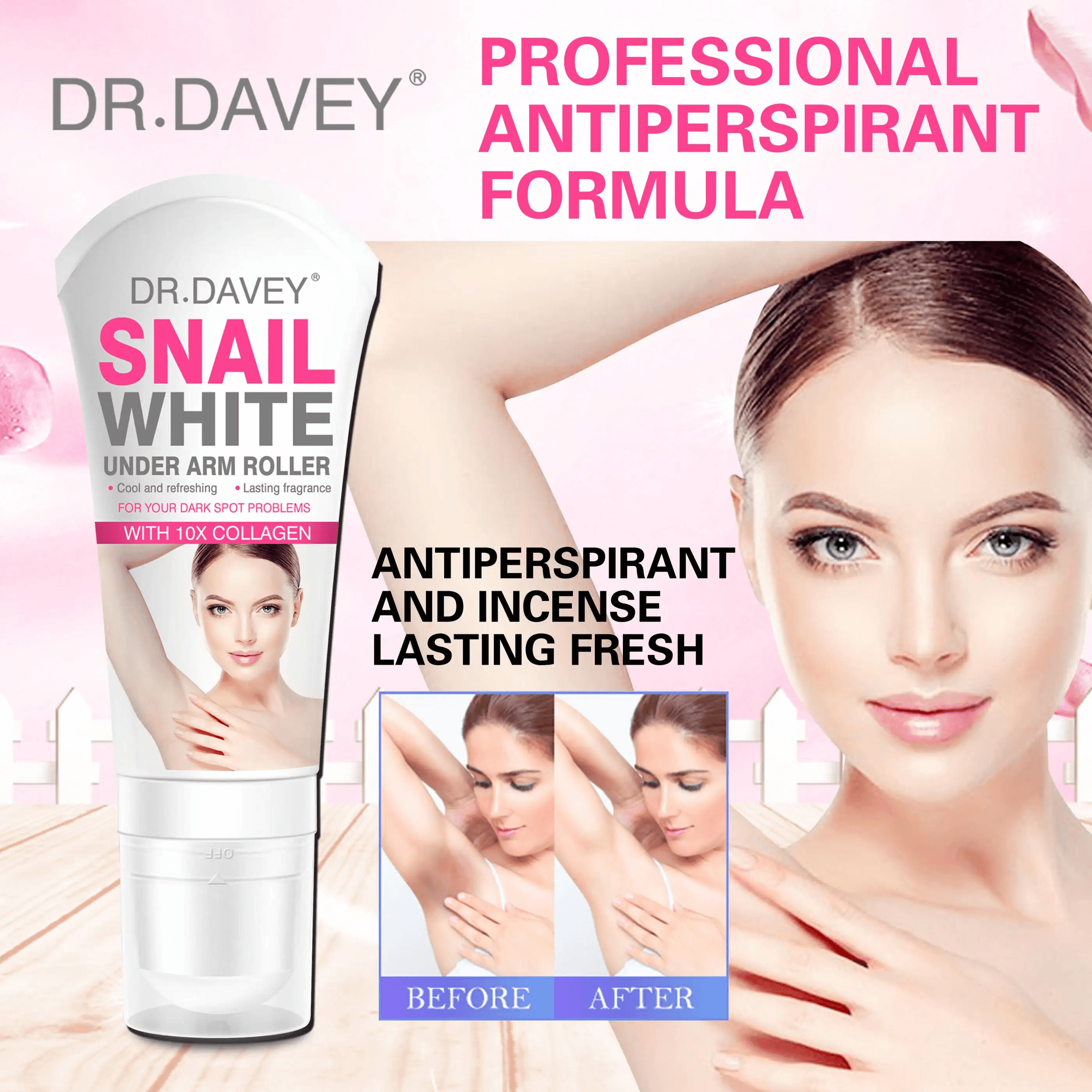 Dr. Davey Snail White Underarm Roll-On - 100ml - Pinoyhyper