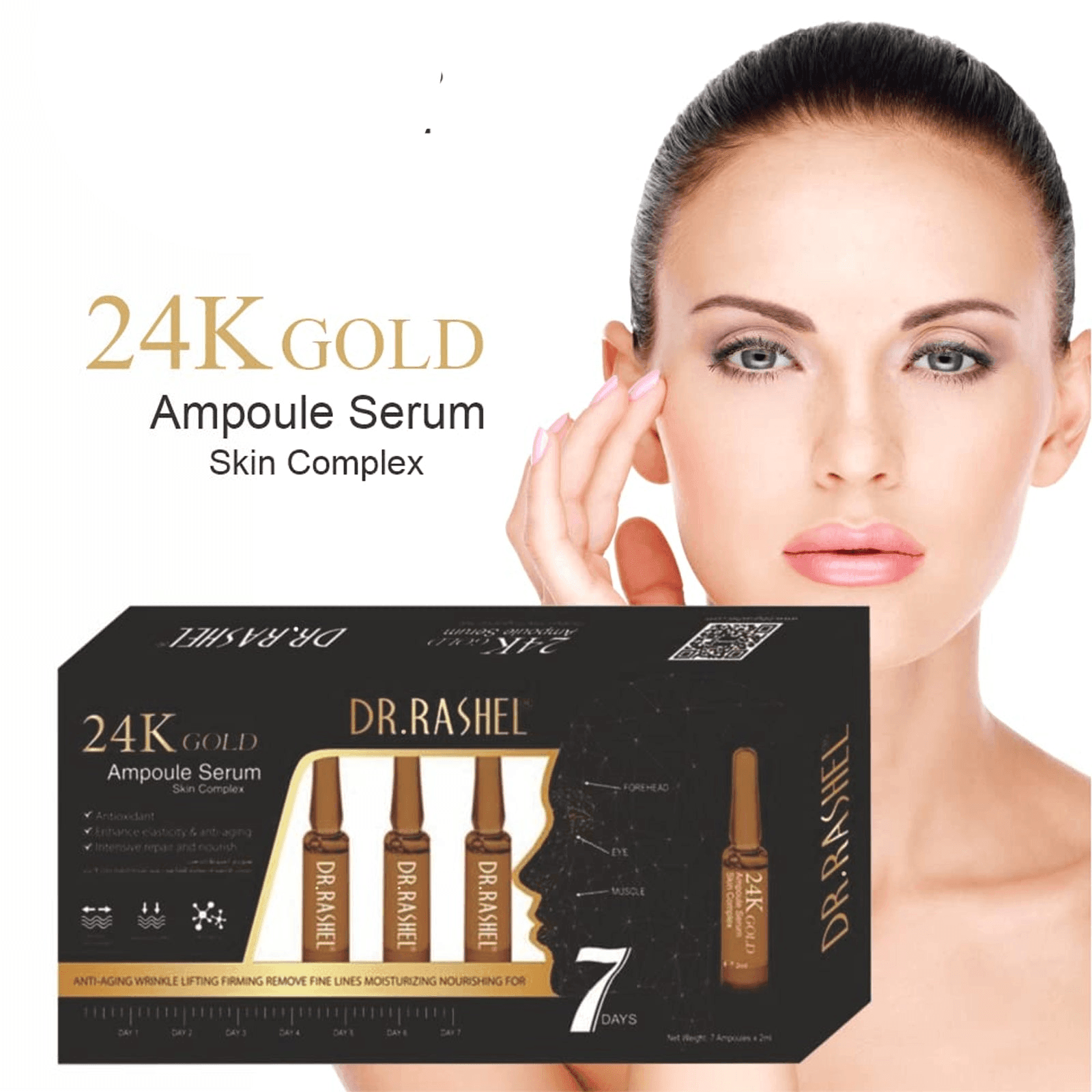 Dr.Rashel 24K Gold Ampoule Face Serum - 7 Ampoule X 2ml (Original) - Pinoyhyper