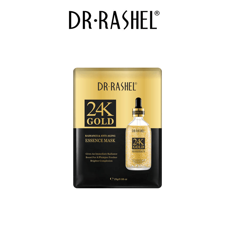 Dr.Rashel 24K Gold Radiance & Anti-Aging Essence Mask - 5 Pcs × 25g - Pinoyhyper