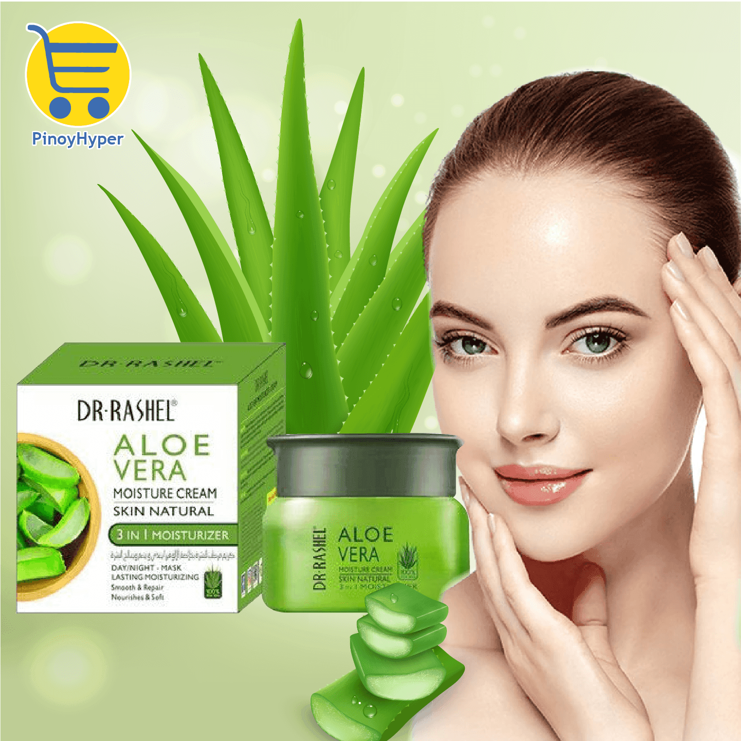 DR RASHEL Aloe Vera Skin Lightening Moisturizer Facial Cream 3 in 1 Moisturisor Face Cream - Pinoyhyper