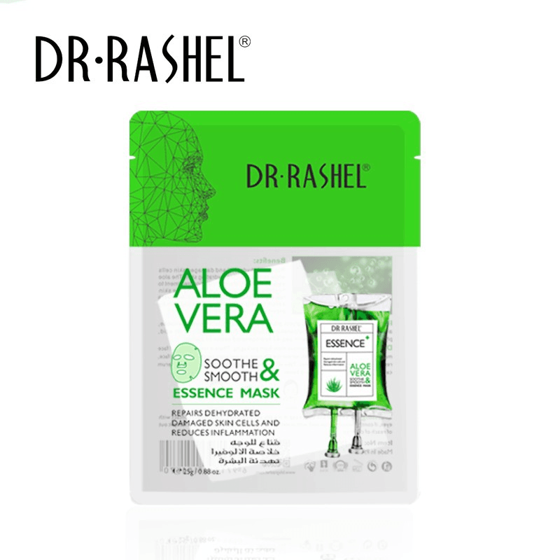 Dr.Rashel Aloe Vera Soothe & Smooth Essence Mask - 5 Pcs × 25g - Pinoyhyper