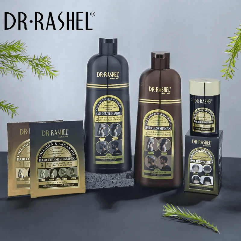 Dr.Rashel Collagen And Argan Oil Hair Color Shampoo Dark Brown - 400ml