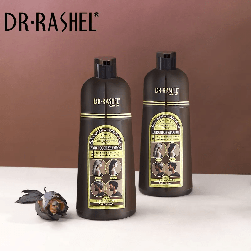 Dr.Rashel Collagen And Argan Oil Hair Color Shampoo Dark Brown - 400ml